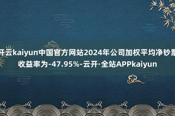 开云kaiyun中国官方网站2024年公司加权平均净钞票收益率为-47.95%-云开·全站APPkaiyun