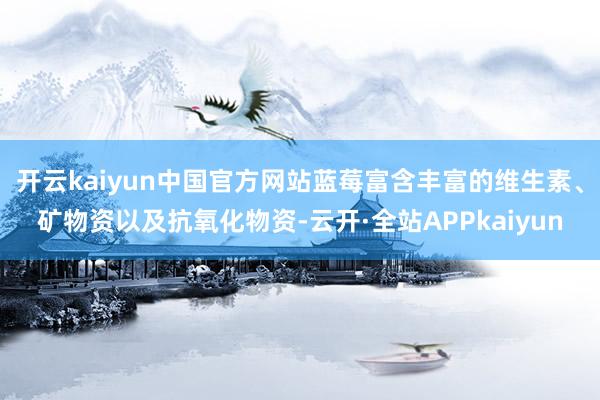 开云kaiyun中国官方网站蓝莓富含丰富的维生素、矿物资以及抗氧化物资-云开·全站APPkaiyun