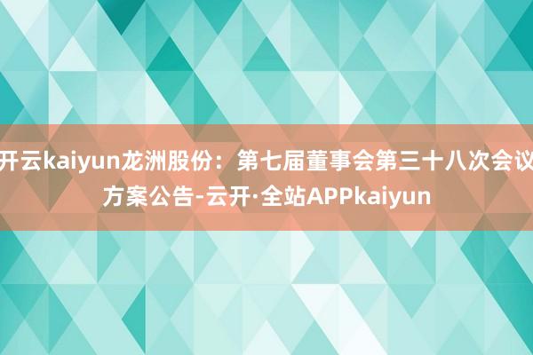 开云kaiyun龙洲股份：第七届董事会第三十八次会议方案公告-云开·全站APPkaiyun