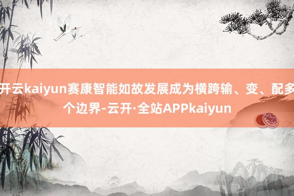 开云kaiyun赛康智能如故发展成为横跨输、变、配多个边界-云开·全站APPkaiyun