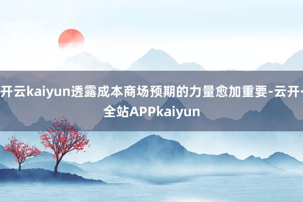 开云kaiyun透露成本商场预期的力量愈加重要-云开·全站APPkaiyun