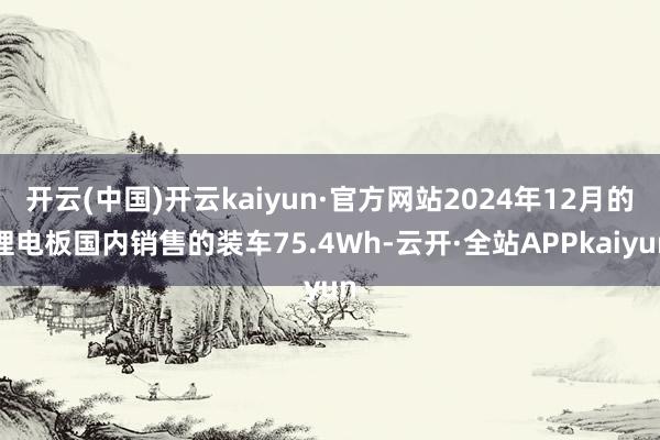 开云(中国)开云kaiyun·官方网站2024年12月的锂电板国内销售的装车75.4Wh-云开·全站APPkaiyun