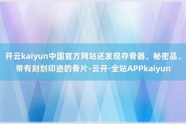 开云kaiyun中国官方网站还发现存骨器、秘密品、带有刻划印迹的骨片-云开·全站APPkaiyun