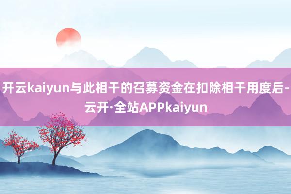 开云kaiyun与此相干的召募资金在扣除相干用度后-云开·全站APPkaiyun