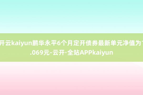 开云kaiyun鹏华永平6个月定开债券最新单元净值为1.069元-云开·全站APPkaiyun