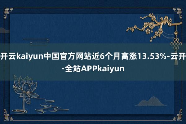 开云kaiyun中国官方网站近6个月高涨13.53%-云开·全站APPkaiyun